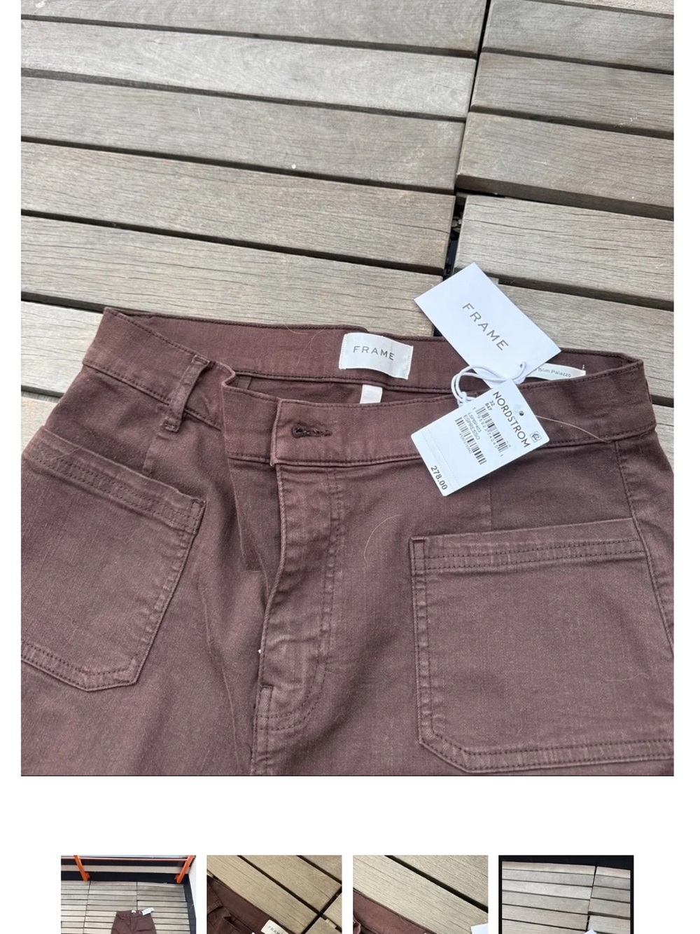 Frame Denim Wide-Leg Jeans in Deep Brown - Picture 4 of 4